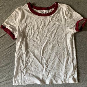 Divided by H&M Maroon and White Tshirt